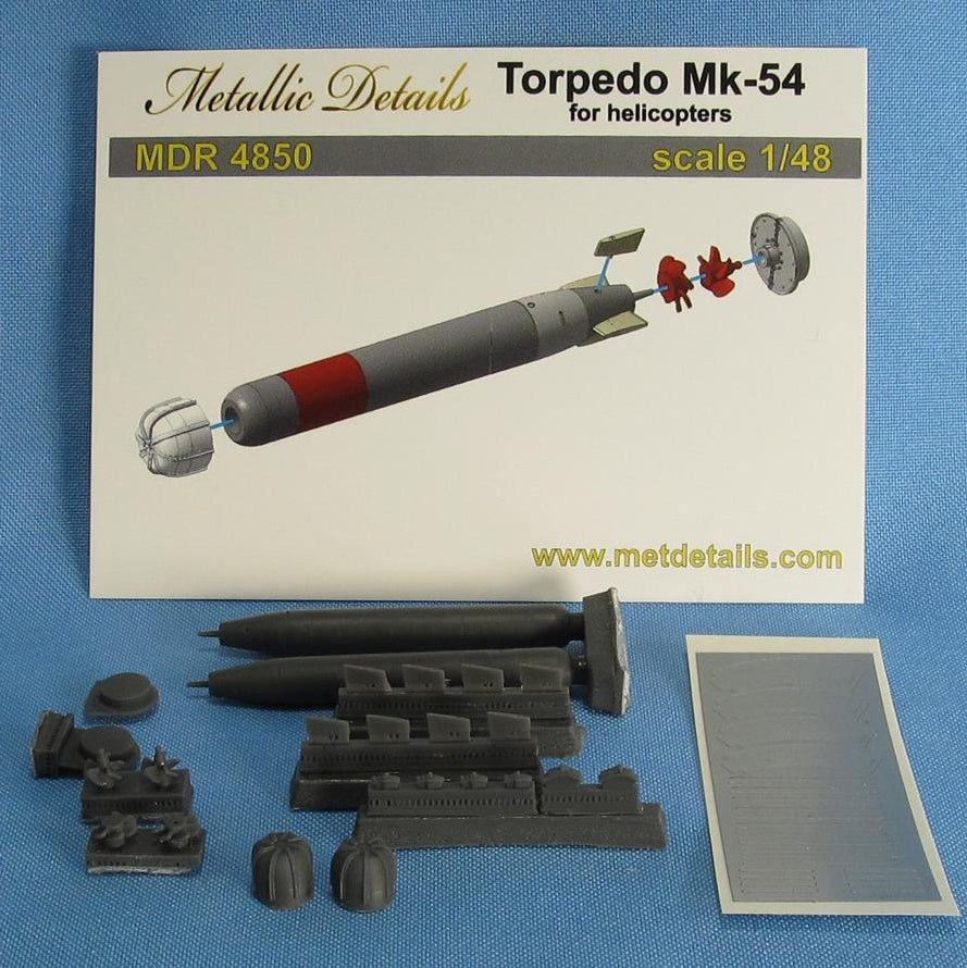 Torpedo Mk-54 for helicopters Scale 1:48 Metallic Details MDR4850