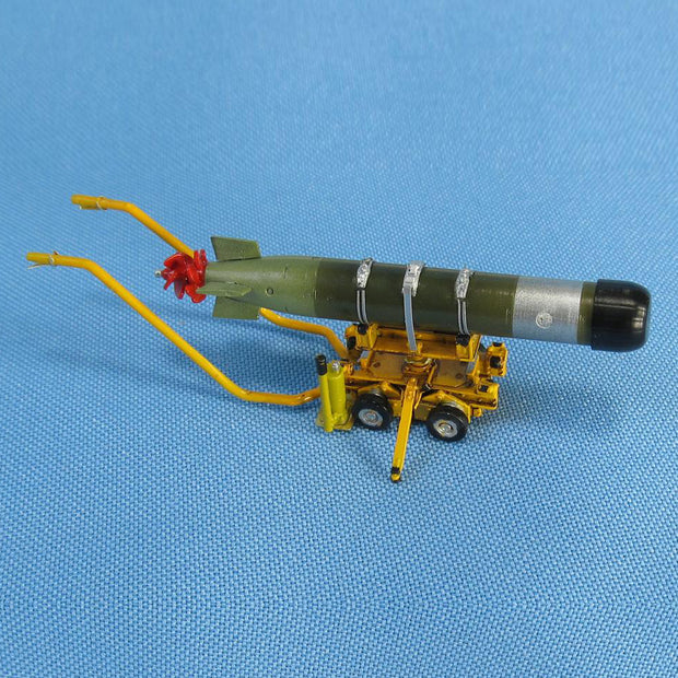 USN loading cart with torpedo Mk-46 Scale 1:48 Metallic Details MDR4851