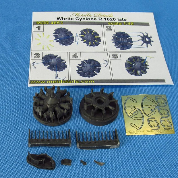 Wright R-1820 Cyclone late Engines (Resin, Photoetch) Scale 1:48 Metallic Details MDR4853 - For Models Aircraft Kits