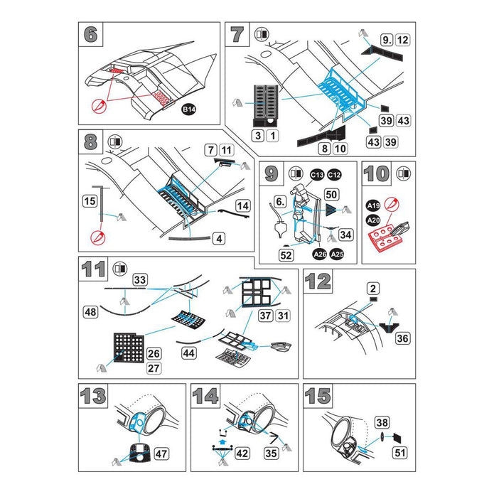 F9F-2 Panther, Exterior Details (Photoetch) Scale 1:48 (Recommended for kit: Trumpeter) Metallic Details MDR4873 - For Model Kits Aircraft