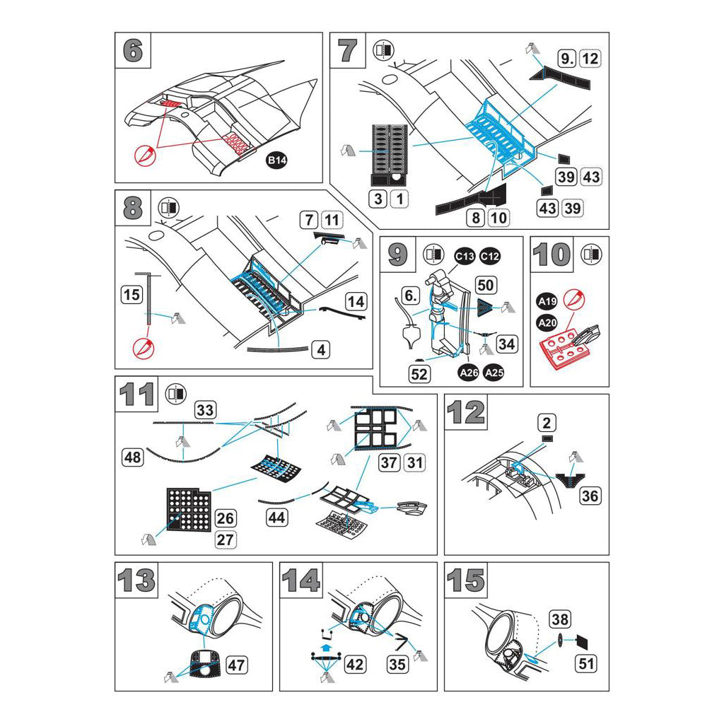 F9F-2 Panther, Exterior Details (Photoetch) Scale 1:48 (Recommended for kit: Trumpeter) Metallic Details MDR4873 - For Model Kits Aircraft