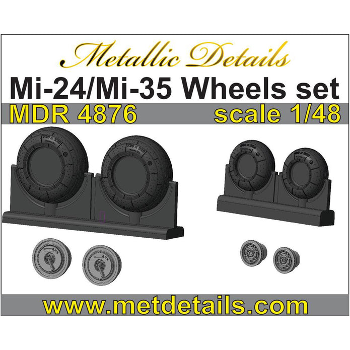 Mil Mi-24/Mi-35, Wheels set Scale 1:48 Metallic Details MDR4876