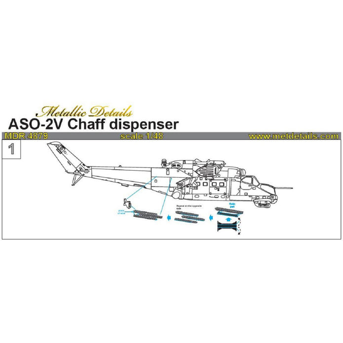 ASO-2V Chaff dispenser for Mi-24 V/VP Scale 1:48 Metallic Details MDR4879