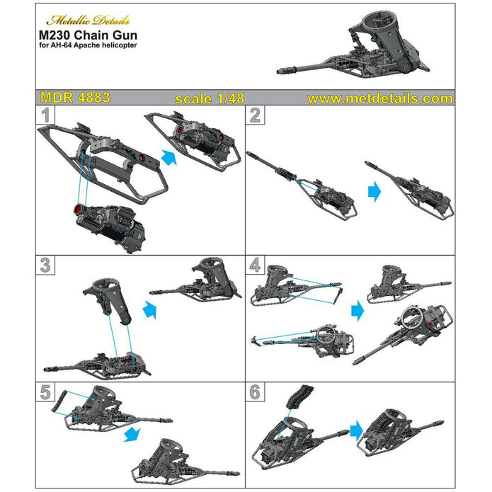 M230 Chain Gun (for Hasegawa, Academy) Scale 1:48 Metallic Details MDR4883
