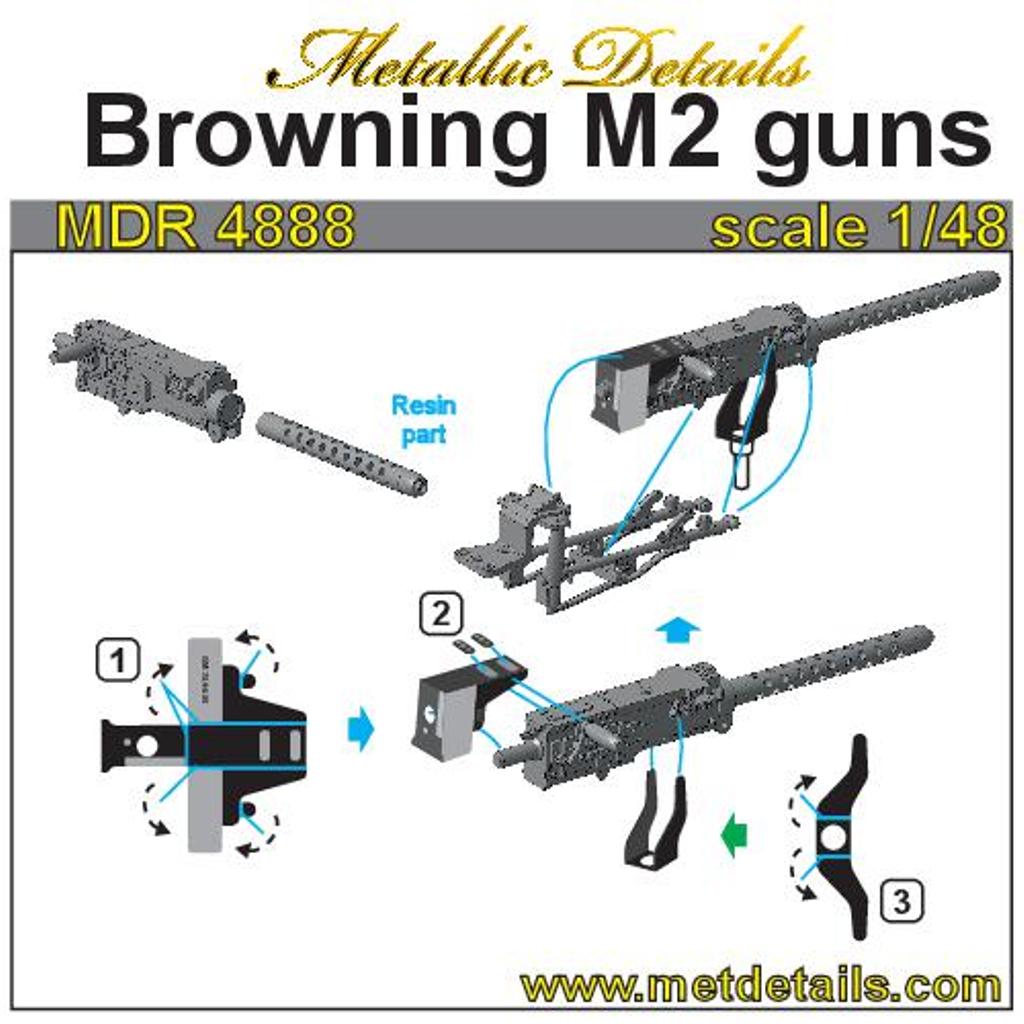 Browning M2 aircraft machine Gun Scale 1:48 Metallic Details MDR4888