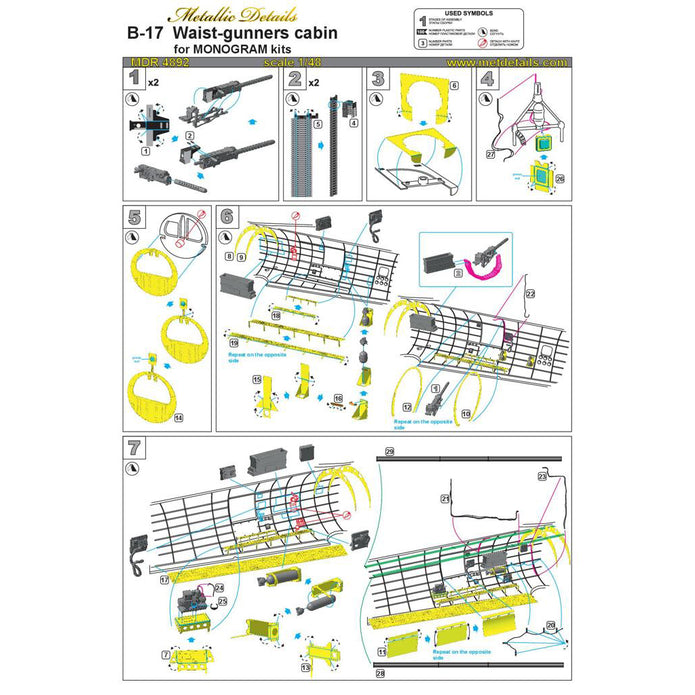B-17, Waist-gunners cabin (for Monogram) Scale 1:48 Metallic Details MDR4892