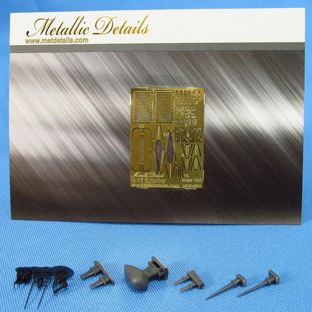 Boeing B-17 Flying Fortress, Exterior Details set (Resin, Photoetch, 3D-Printed) Scale 1:48 (Recommended for kit: HK Models, Monogram) Metallic Details MDR4893 - For Models Aircraft Kits