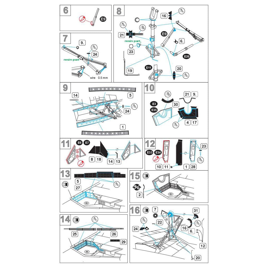 F3H-2M Demon, Wheel bays (for HobbyBoss) Scale 1:48 Metallic Details MDR4899