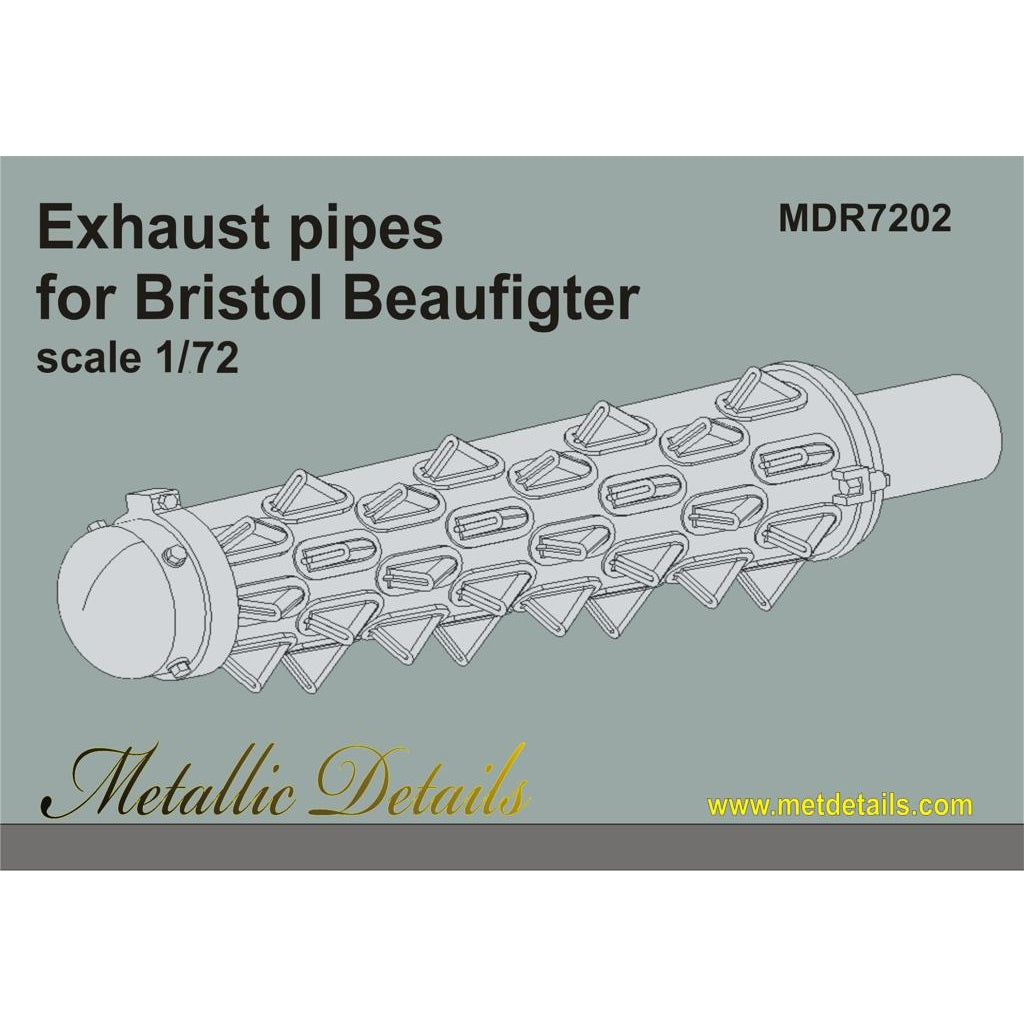 Bristol Beaufighter, Exhaust pipes Scale 1:72 Metallic Details MDR7202