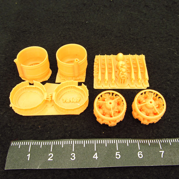 Bristol Beaufort, Cowlings, Propeller and Engines Detailing set (3D-Printed) Scale 1:72 Metallic Details MDR72107 - For Model Kits Aircraft