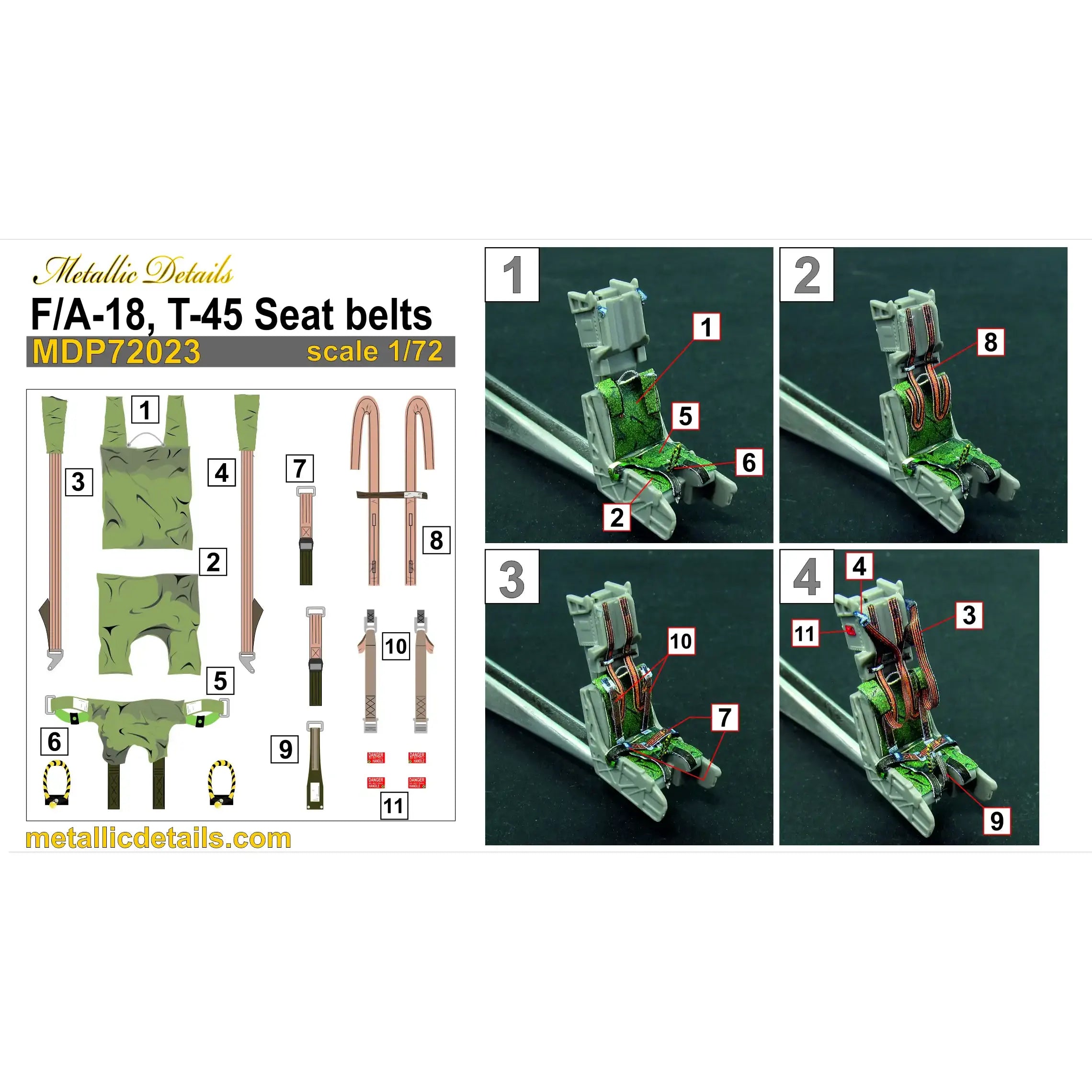 Mk14 Ejection Seat for F/A-18, T-45 Scale 1:72 Metallic Details MDR72116
