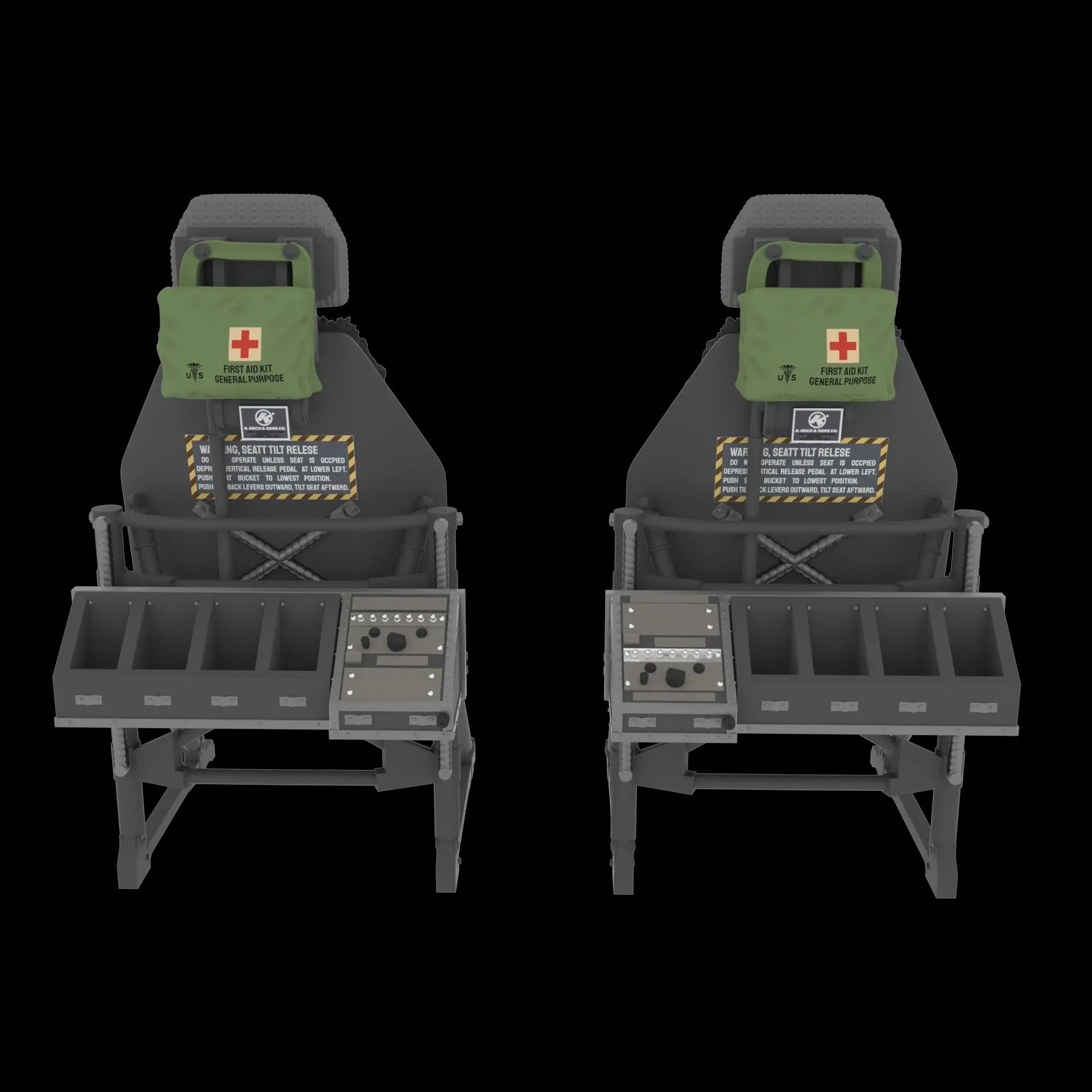 Pilot seats for Sikorsky UH-60, SH-60, MH-60 early Scale 1:72 Metallic Details MDR72117