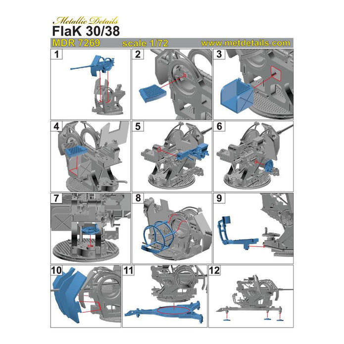 FlaK 30/38 for Plastic Model Kit Scale 1:72 Metallic Details MDR7269