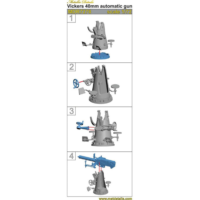 Vickers 40 mm automatic gun Scale 1:72 Metallic Details MDR7278