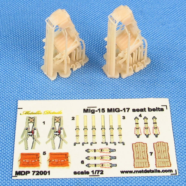 Ejection Seat KK-2 for MiG-17 MiG-19 MiG-21, Seats + 3D Decals Detailing set (3D-Printed) Scale 1:72 Metallic Details MDR7287 - For Aircraft Kit Model