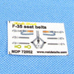 Lockheed-Martin F-35 A Lightning II, Ejection Seats + 3D Decals Detailing set (3D-Printed) Scale 1:72 Metallic Details MDR7289 - For Aircraft Models Kits