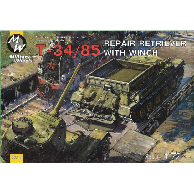 Military Wheels MW7212 T-34/85 Soviet WWII repair retriever with winch Scale 1:72