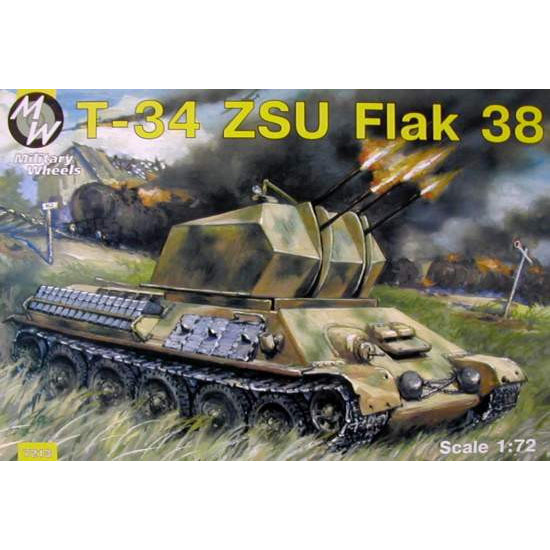 Military Wheels MW7213 T-34 with ZSU Flak 38 Scale 1:72