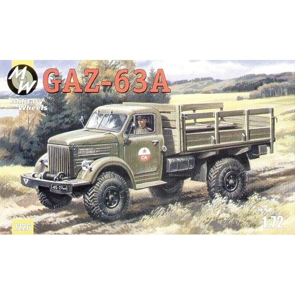 Military Wheels MW7226 Gaz-63A Soviet truck Scale 1:72 Plastic Model Truck Kit
