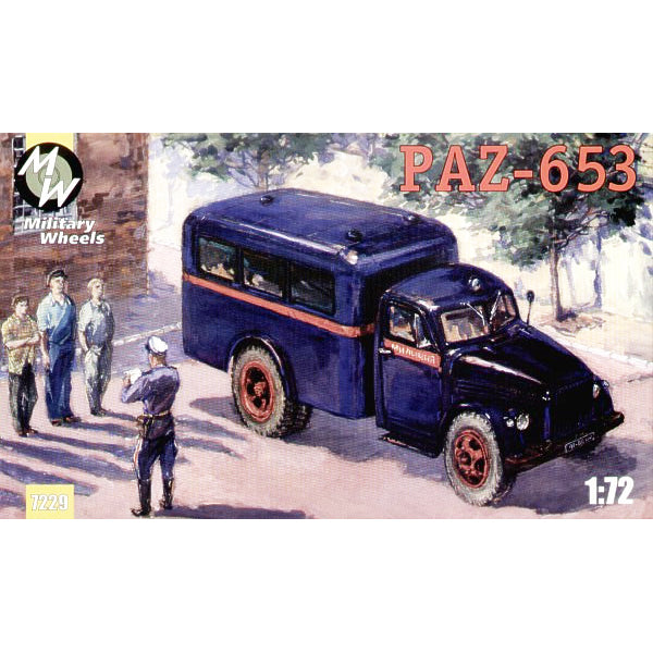 Military Wheels MW7229 PAZ-653 Soviet special truc
 Scale 1:72 Plastic Model Truck Kit