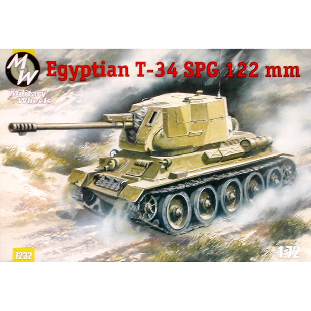 Military Wheels MW7232 T-34/D-30 Egyptian 122mm self-propelled gun Scale 1:72 Plastic Model Tank Kit
