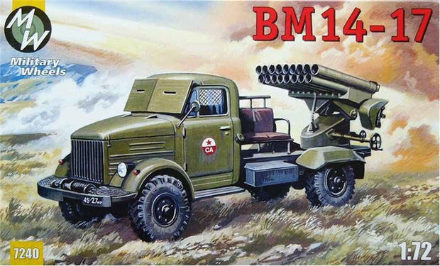 Military Wheels MW7240 BM-14-17 Soviet rocket system Scale 1:72 Plastic Model Truck Kit