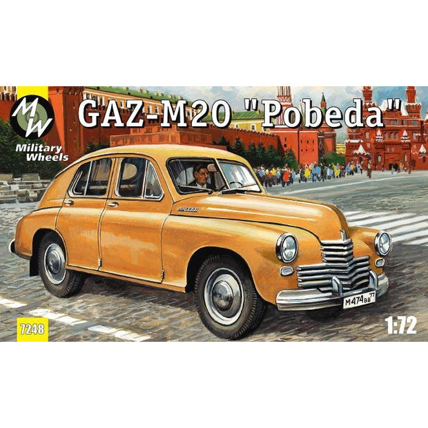 Military Wheels MW7248 Gaz-M20 Pobeda Scale 1:72 Plastic Model Car Kit