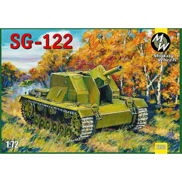 Military Wheels MW7253 MW7253 SG-122 Scale 1:72 Plastic Model Self-propelled gun Kit
