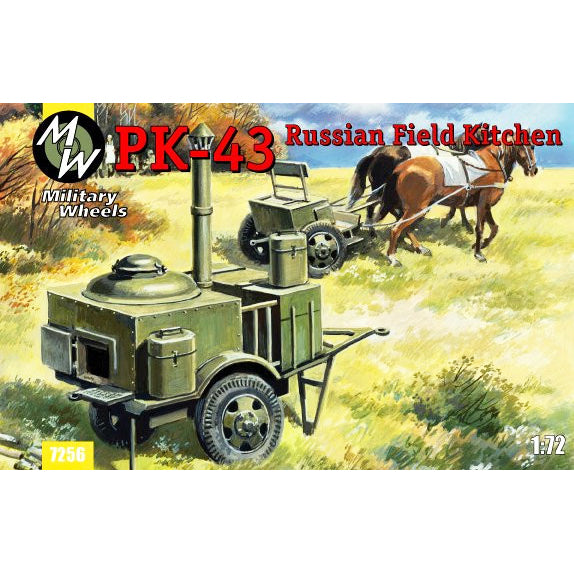 Military Wheels MW7256 PK-43 Russian field kitchen Scale 1:72 Plastic Model Service units Kit