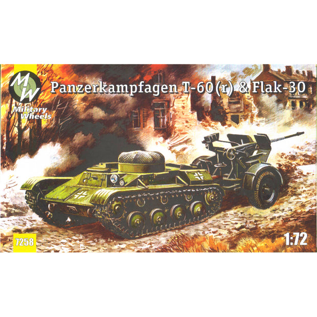 Military Wheels MW7258 Panzerkampfagen T-60(r) Flak-30 Scale 1:72