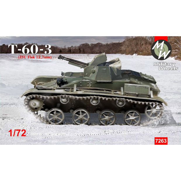 Military Wheels MW7263 T-60-3 (ZSU Flak 12,7 mm) Scale 1:72 Plastic Model Tank Kit