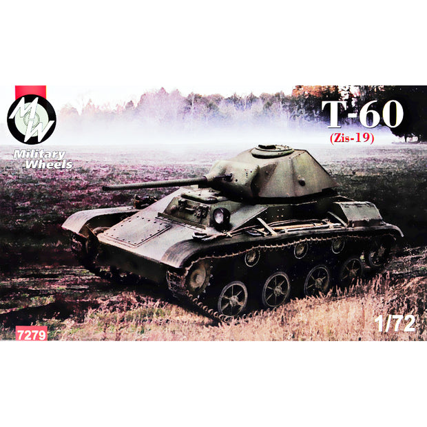 Military Wheels MW7279 T-60 (Zis-19) Scale 1:72 Plastic Model Tank Kit
