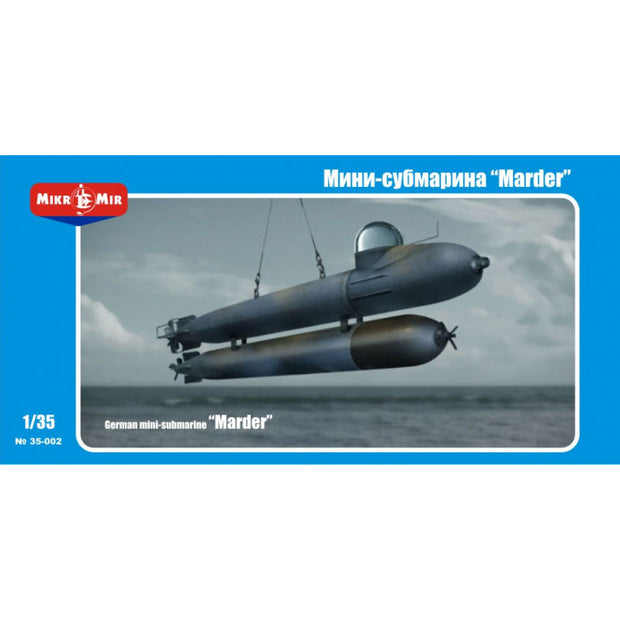 Mikro Mir MM35-002 German mini-submarine "Marder" Scale 1:35 Plastic Model Submarine Kit