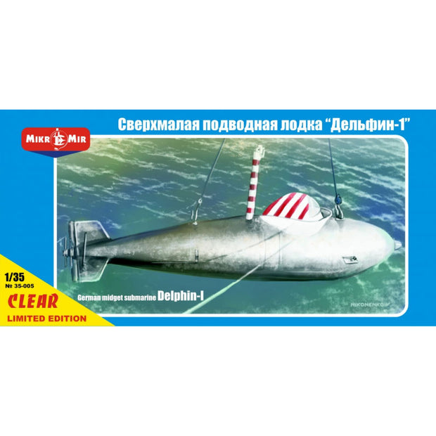 Mikro Mir MM35-005 German midget submarine 'Delphin-1', clear half of hull, limited edition  Scale 1:35