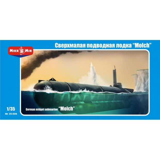 Mikro Mir MM35-008 German midget submarine "Molch" Scale 1:35 Plastic Model Submarine Kit