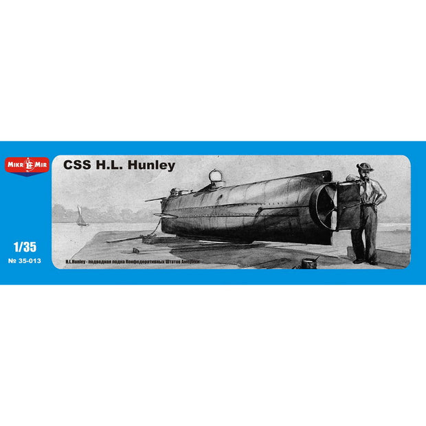 Mikro Mir MM35-013 CSS H.L. Hunley Scale 1:35 Plastic Model Submarine Kit