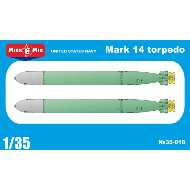Mikro Mir MM35-018 United States Navy Mark 14 Torpedo Scale 1:35 Plastic Model Torpedo Kit