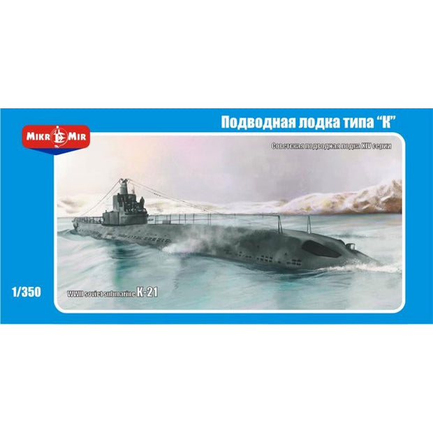 Mikro Mir MM350-003 WWII soviet submarine K-21 1/350 Scale 1:350 Plastic Model Submarine Kit