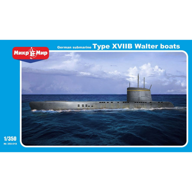 Mikro Mir MM350-018 German Submarine Type XVIIB Walter Boats Scale 1:350 Plastic Model Submarine Kit