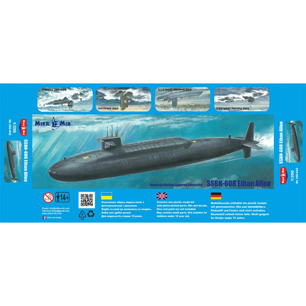 Mikro Mir MM350-042 USS Ethan Allen (SSBN-608) Scale 1:350 Plastic Model Submarine Kit