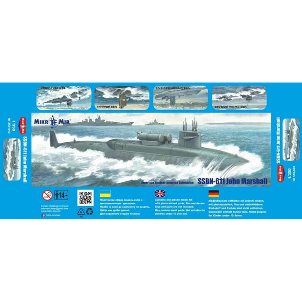 Mikro Mir MM350-043 USS John Marshall (SSBN-611)
Mikromir Scale 1:350 Plastic Model Submarine Kit
