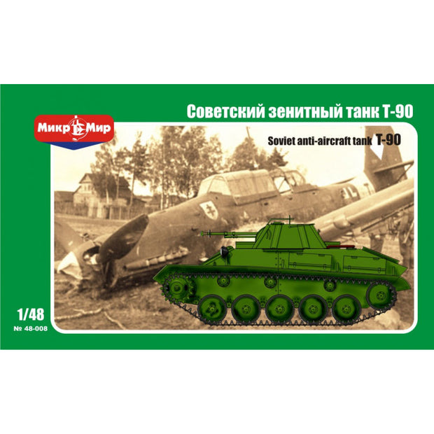 Mikro Mir MM48-008 Soviet Anti-Aircraft Tank T-90 Scale 1:48 Plastic Model Tank Kit