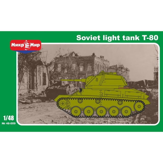 Mikro Mir MM48-009 Soviet Light Tank T-80 Scale 1:48 Plastic Model Tank Kit