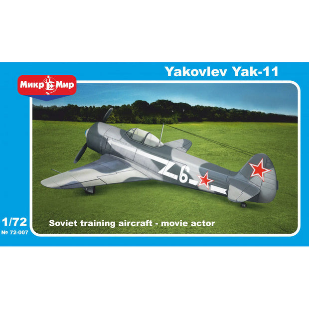 Mikro Mir MM72-007 Soviet Training Aircraft - Movie Actor Yak-11 Scale 1:72 Plastic Model Aircraft Kit