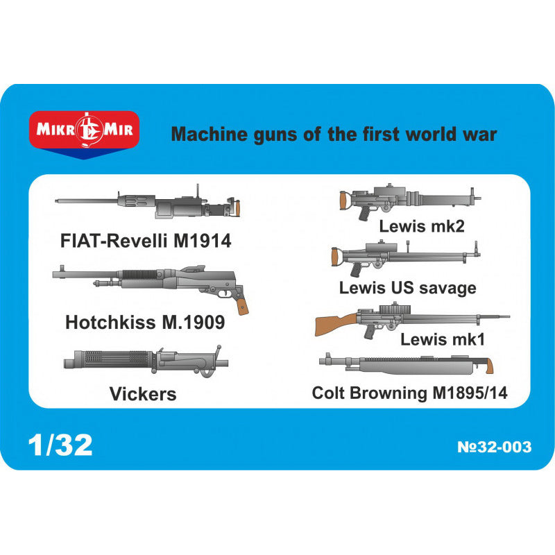 Mikro Mir MM32-003 Machine Guns of the World War I Scale 1:32 Plastic Model Machine gun Kit