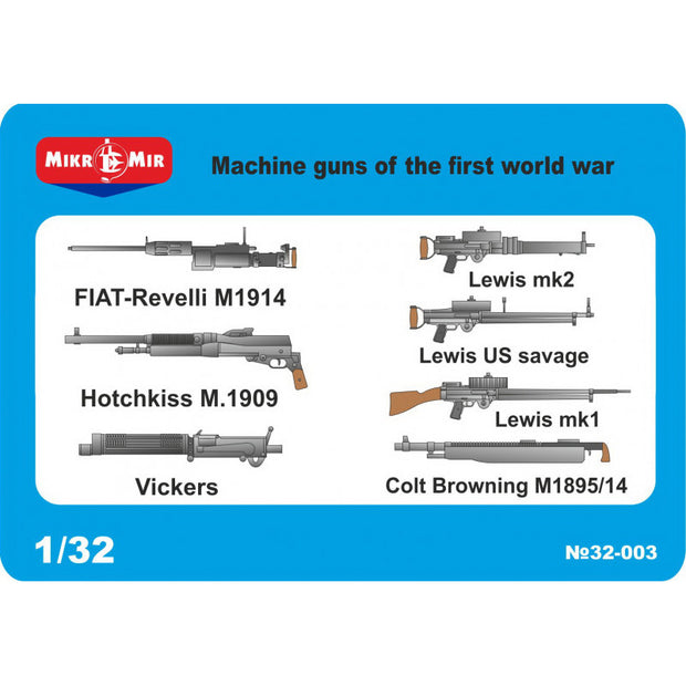 Mikro Mir MM32-003 Machine Guns of the World War I Scale 1:32 Plastic Model Machine gun Kit