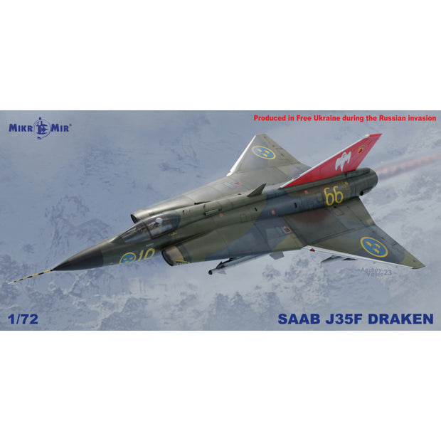 Mikro Mir MM72-027 Saab J35F Draken Scale 1:72 Plastic Model Aircraft Kit