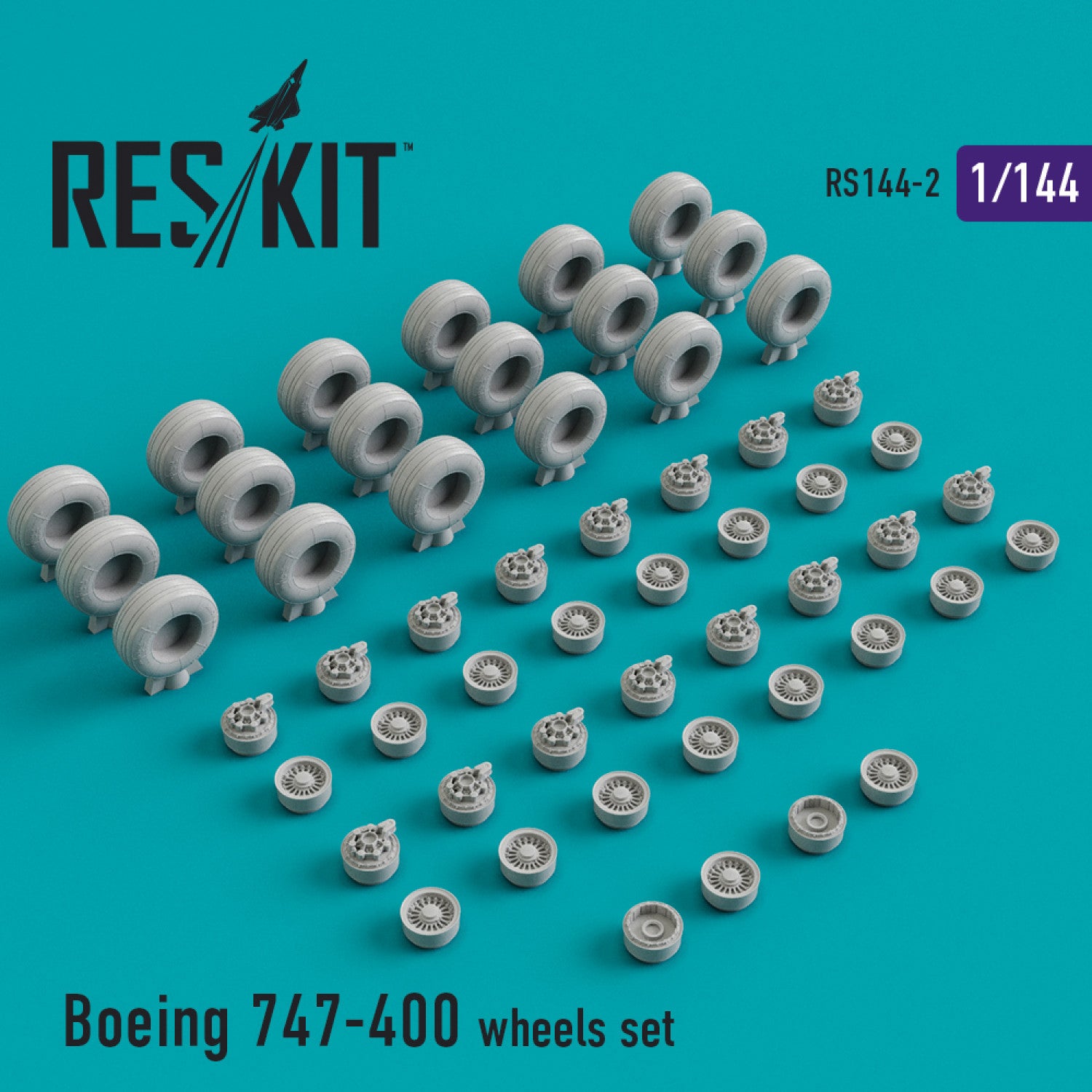 Boeing 747-400 ER/ERF Wheels set Scale 1:144 ResKit RS144-0002 for Aircraft Model Kit