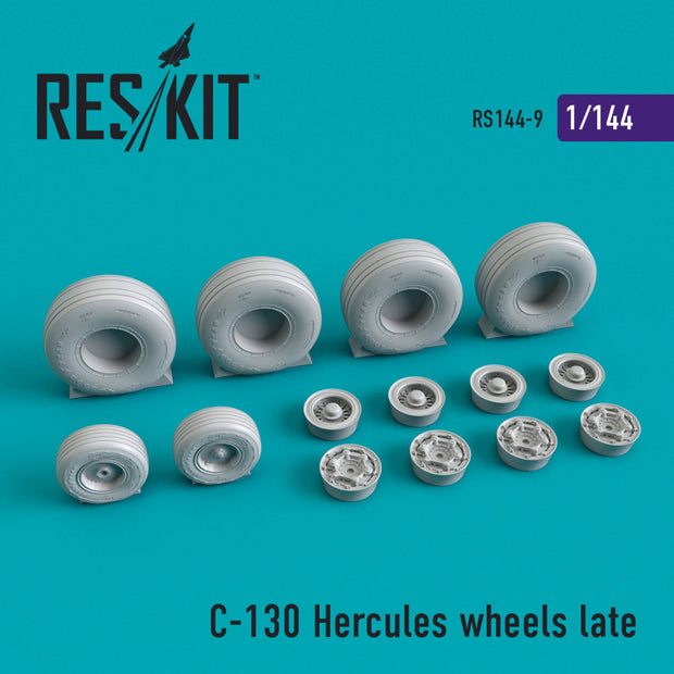 Lockheed C-130 Hercules Wheels set late version Scale 1:144 ResKit RS144-0009 for Aircraft Model Kit
