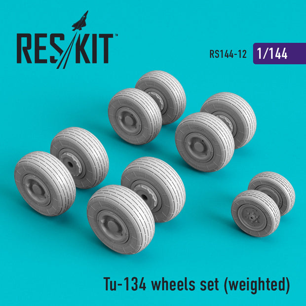 Tupolev Tu-134 Wheels set (weighted) Scale 1:144 ResKit RS144-0012 for Aircraft Model Kit